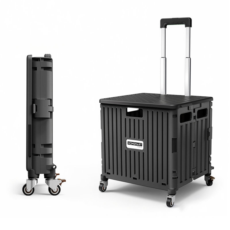 Chariot à roulettes pliable Viviendo 65L, noir