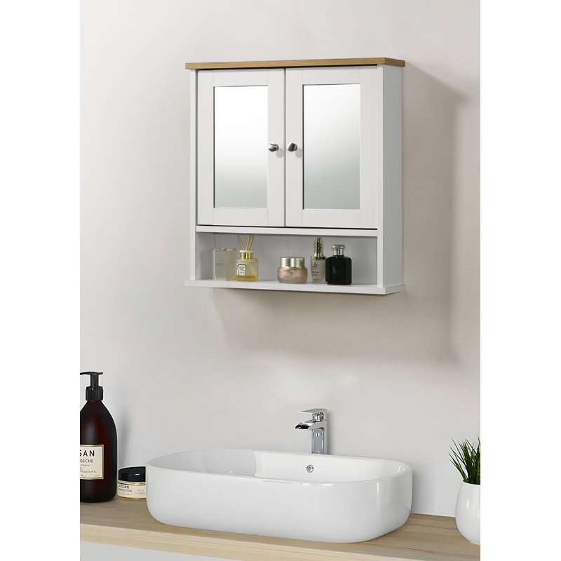 Dianna Bathroom Cabinet, White/Oak