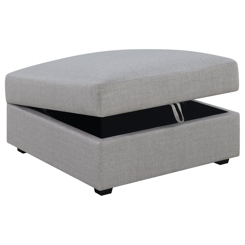 Square Upholstered Storage Ottoman Grey