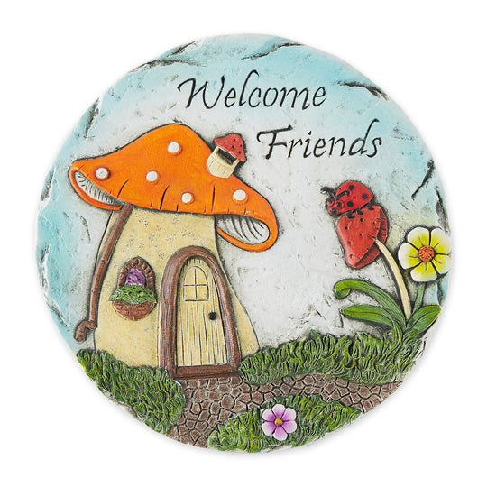 Welcome Friends Stepping Stone | Butterfly Garden Plaque
