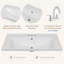 Plateau de meuble-lavabo simple 30 po - Céramique solide avec lavabo blanc, 3 trous pré-percés pour robinet central 4 po (meuble-lavabo et robinet non inclus)