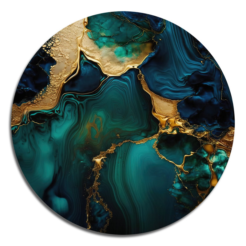 Bridgwater - Abstract Round Metal Art, 16" H x 16" W 