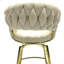 Ensemble de tabourets de bar de 26 po avec 2 tabourets de bar tissés, tabourets de bar dorés et tabourets de bar pivotants avec repose-pieds-1119017636