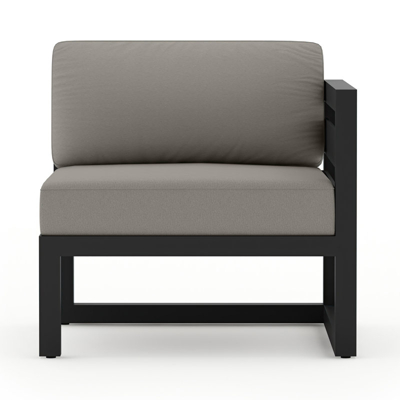Avion 8 Piece Sectional Seating Group with Sunbrella Cushions, Canvas Charcoal Sunbrella® Canvas, Black