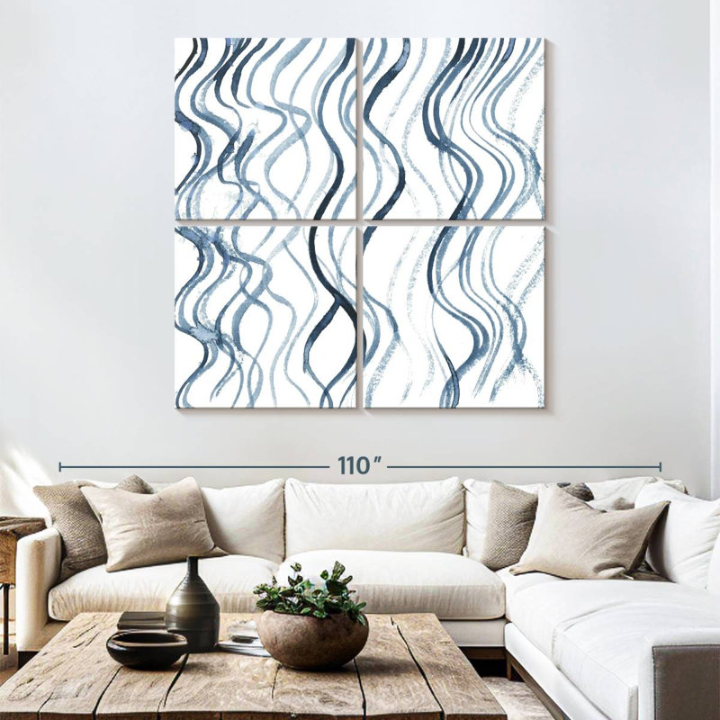 Indigo Ripple IV, H 74 po x l 74 po