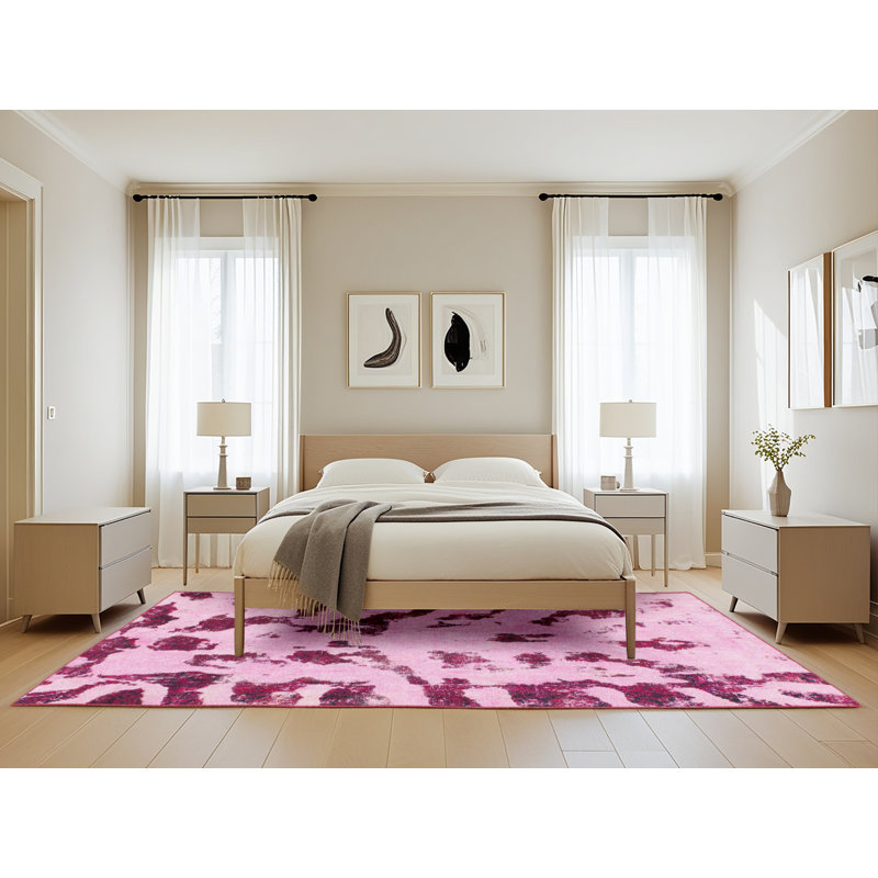 Tapis décoratif multicolore à motif abstrait, Rectangle 5 pi x 8 pi