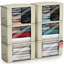 Organisateurs de sacs de rangement pliables Sorbus, grande fenêtre transparente et poignées de transport, pour vêtements, couvertures, placards, chambres à coucher et plus (paquet de 6, beige)-119969572