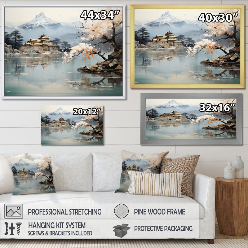 Asian Art Imperial Landscape II - Print, 30" H x 40" W, No Frame, Wrapped Canvas