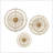 Round Natural Fiber And Mirror 3-Piece Wall Decor Set