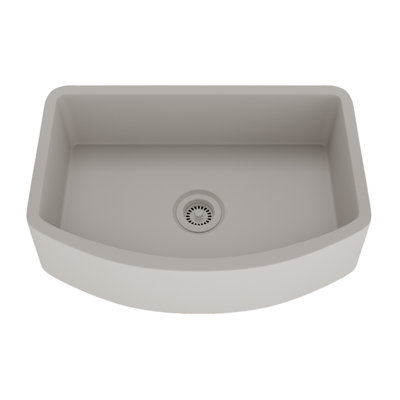 33-Inch Platinum Quartz Composite Apron Front Kitchen Sink Reversible Single Bowl LP-A3320-M-SO -  Lexicon Quartz, LP-A3320-C-SO