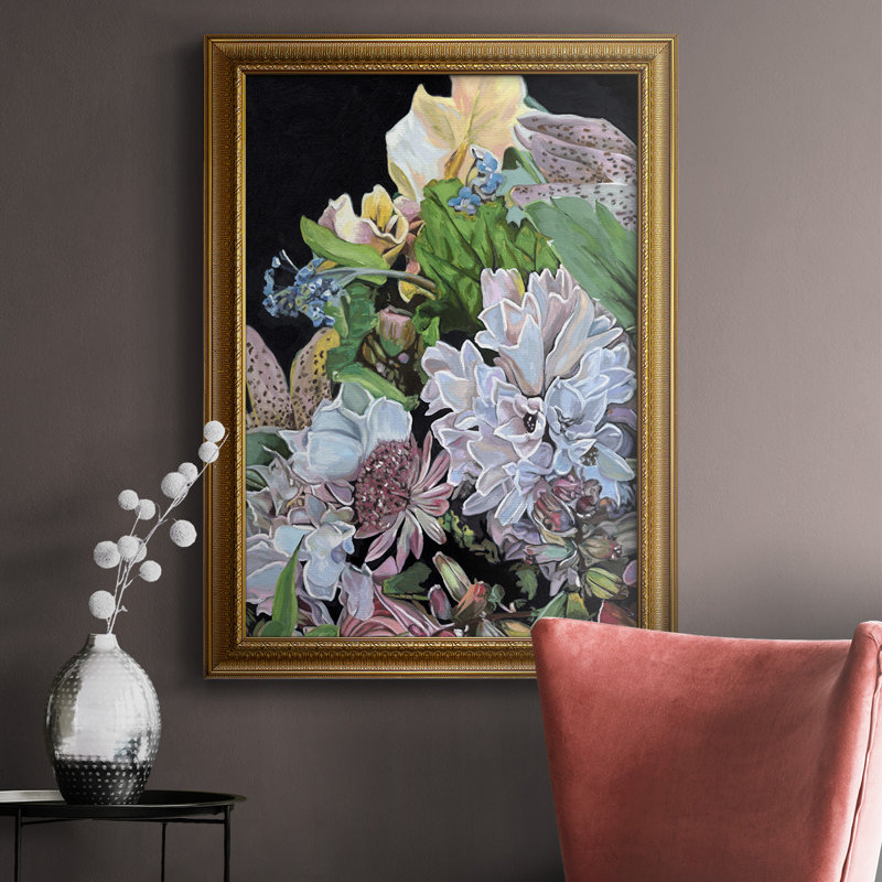 Floral Crop I - Toile encadrée de qualité supérieure - prête à être accrochée, H 20 po x l 16 po x P 1 po