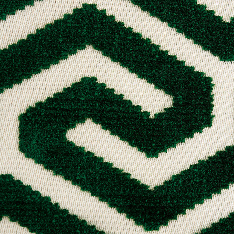 Ming Fret Velvet Fabric, Emerald