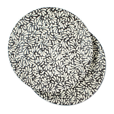 Wildon Home® Handmade Twilight Spring Ceramic Luncheon Plates (Pair)