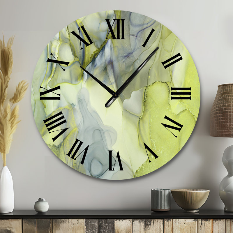 Horloge murale Tender, Grand, Jaune / Noir