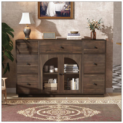 Armoire avec rangement 2 portes et 7 tiroirs pour l'entrée de la salle à manger