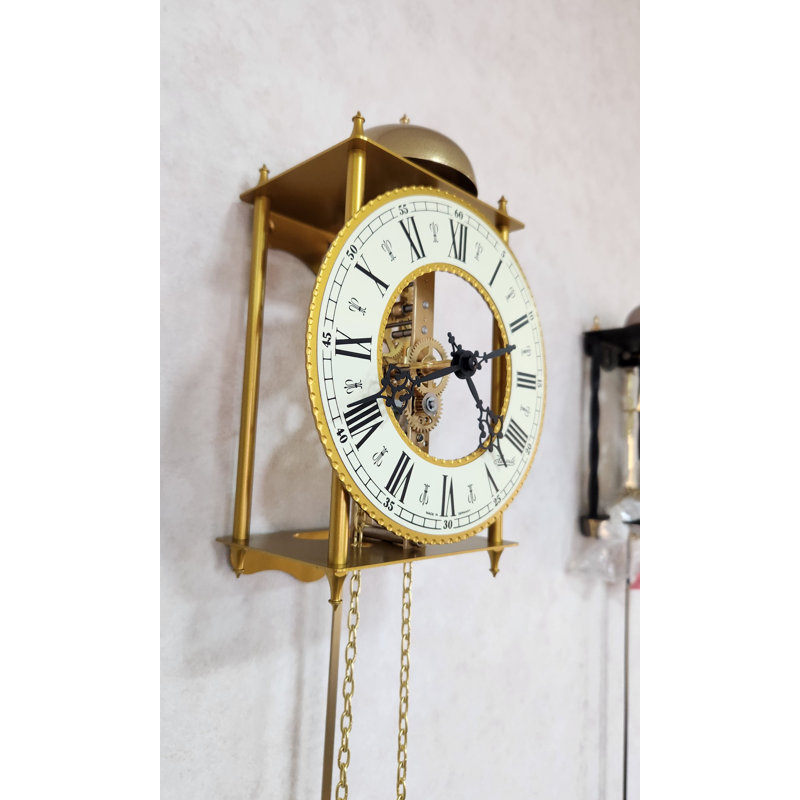 Maselek Metal Wall Clock, Gold/Cooper