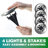 Bell+Howell Solar Powered 4 LED Disk Lights, Wireless Auto On/off Solar Pathway Garden Lights