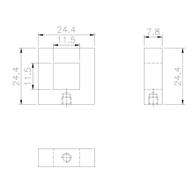Square Knob, Polished Nickel