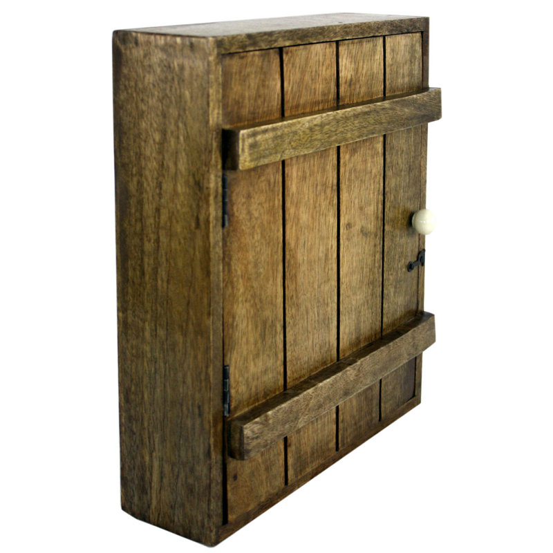 Solid Wood Wall Organizer with Key Hooks
