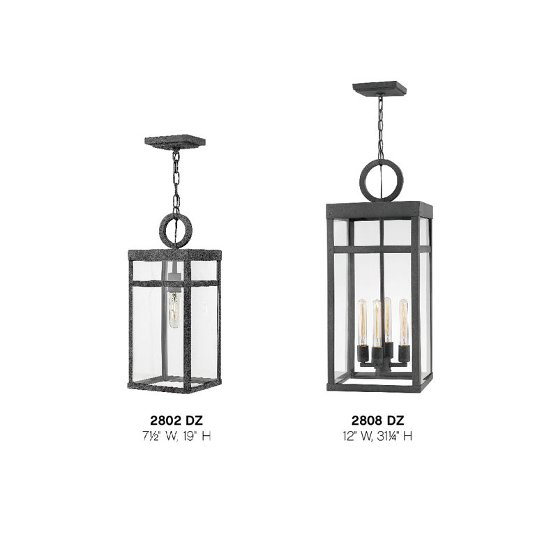 Porter 1 -Bulb 19" H Outdoor Hanging Lantern, Bronze