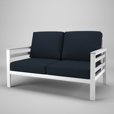 Townsend Metal Outdoor Loveseat With Sunbrella Cushion by Forever Patio