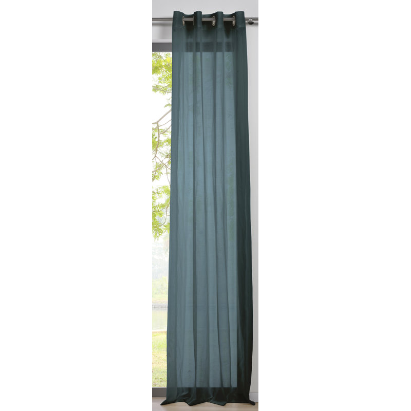 Uni Eyelet Sheer Thermal Curtain, MoonLight/Blue