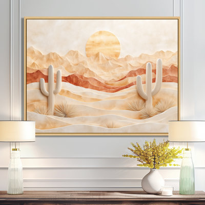  «Desert Scene II» - Décoration murale sur toile orange du sud-ouest
