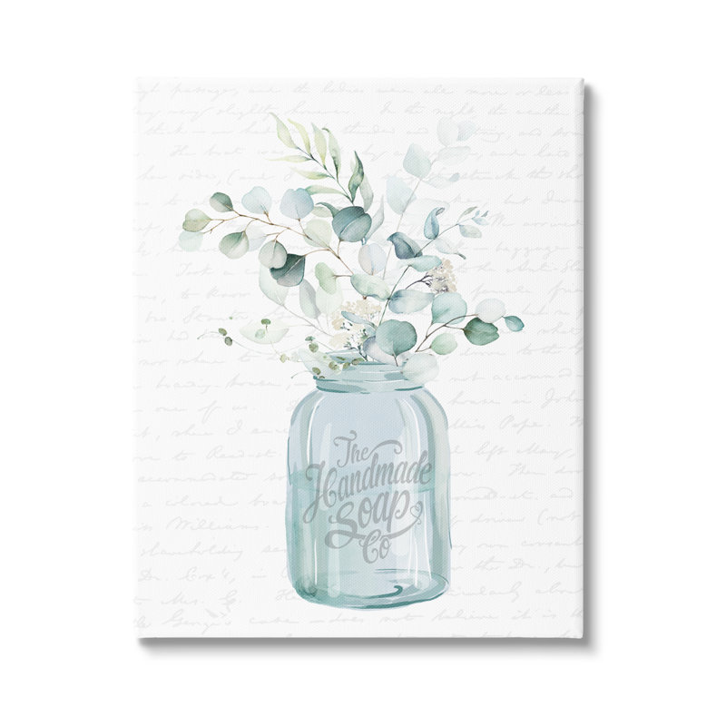 "Botanical Sprigs Arrangement", art mural rétro sur toile, L 16 po x H 20 po