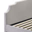 Lit de jour en velours gris tourterelle avec couchette (simple)