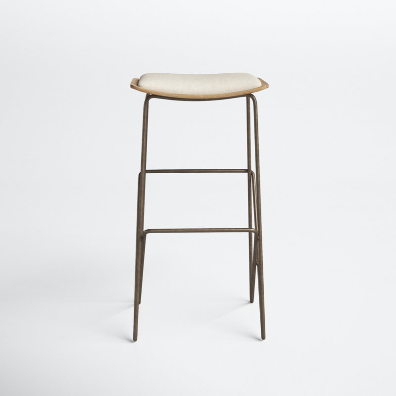 Deux Upholstered Counter Stool with Metal Frame, Bar Stool (28" Seat Height)