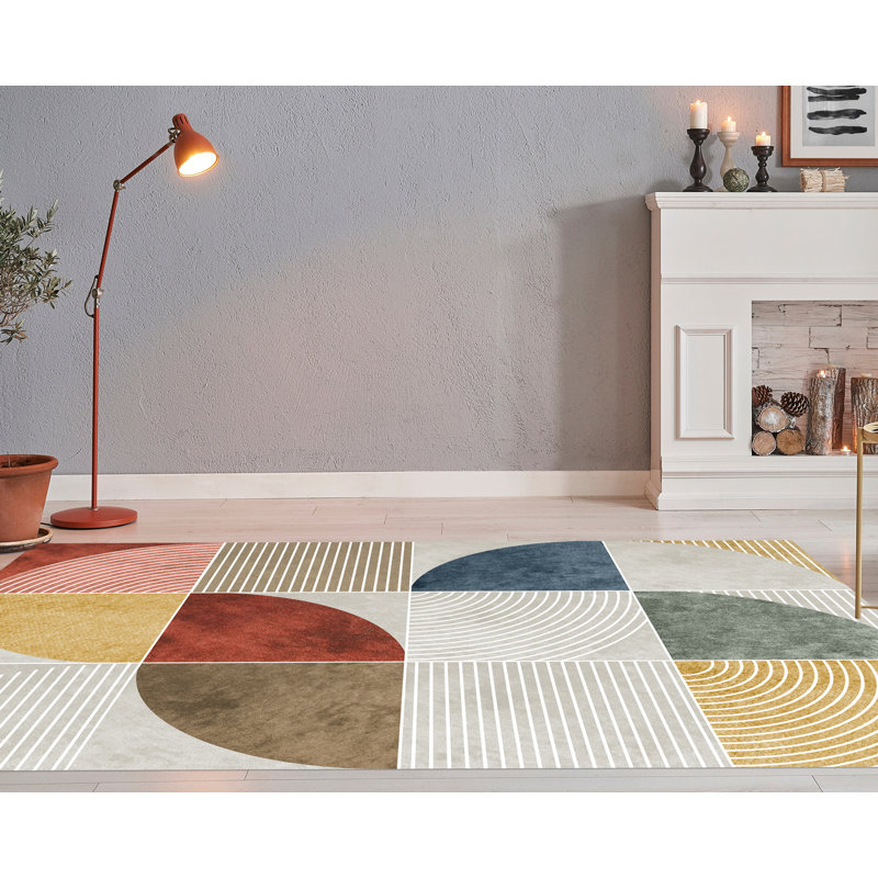 Hvidovre Vinyl Machine Printed Area Rug, Rectangle 5'3" x 7'10.5"