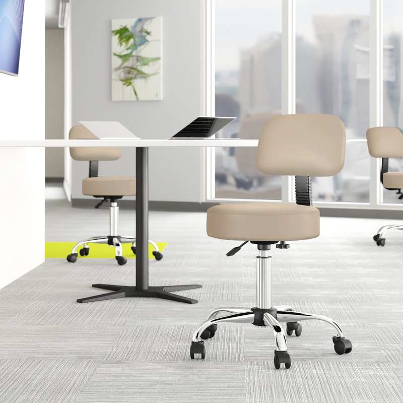 Vinyl Drafting Chair, Beige