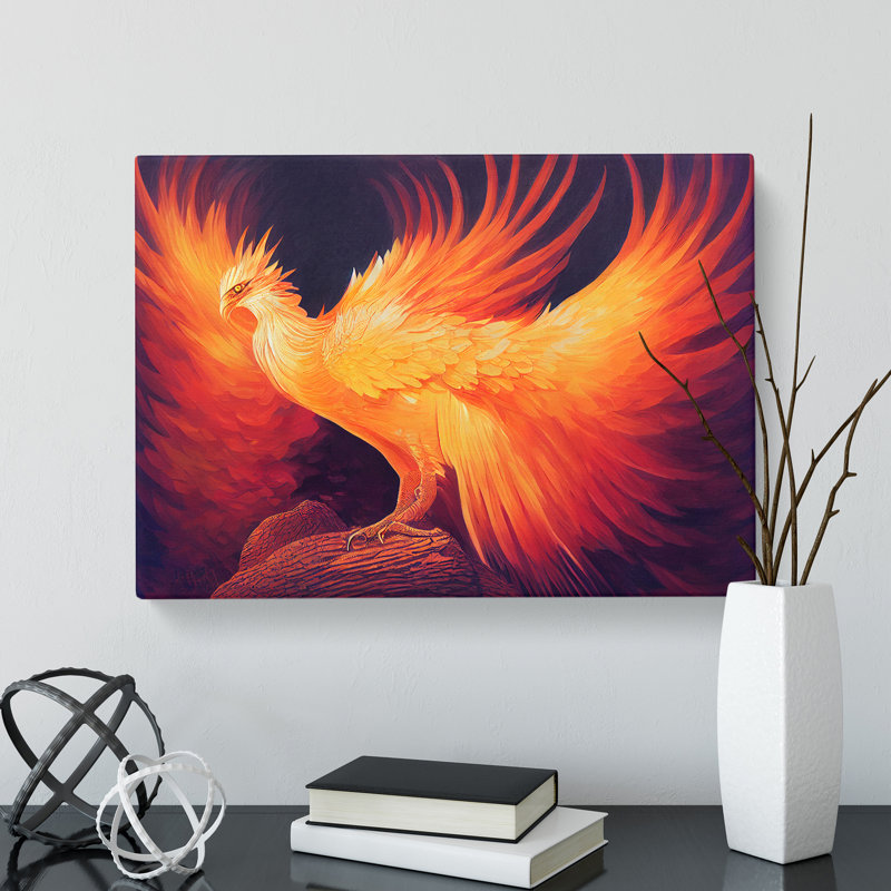 Beguiling Phoenix Bird - Wrapped Canvas, 40cm H x 60cm W x 3cm D
