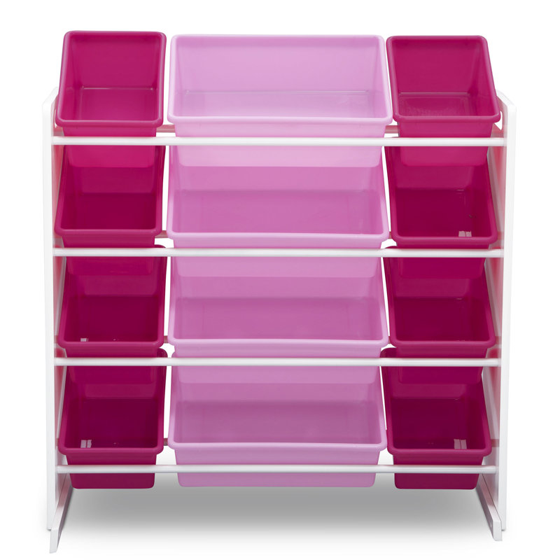 Meuble de rangement de jouets , Blanc / Rose