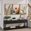 «Mid Century Modern Boho», feuille de fougère abstraite et paysage du désert-73721024-73721026