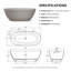 Baignoire autoportante ovale 65 po en résine de couleur unie avec bonde escamotable beige
