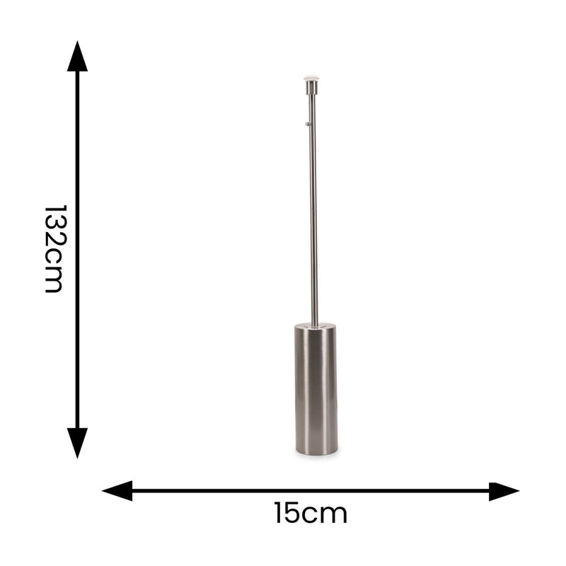 Alizander 132cm Traditional Floor Lamp, Brushed Chrome 