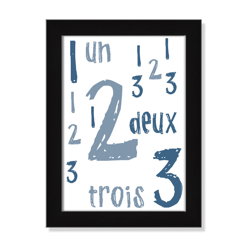 Impression sur papier français, H 14 po x l 10 po x P 0,6 po, Encadré plat noir