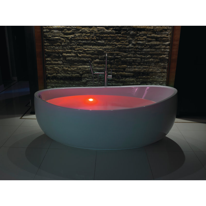 Picasso 72" x 40" Freestanding Air Acrylic Bathtub with Lighting
