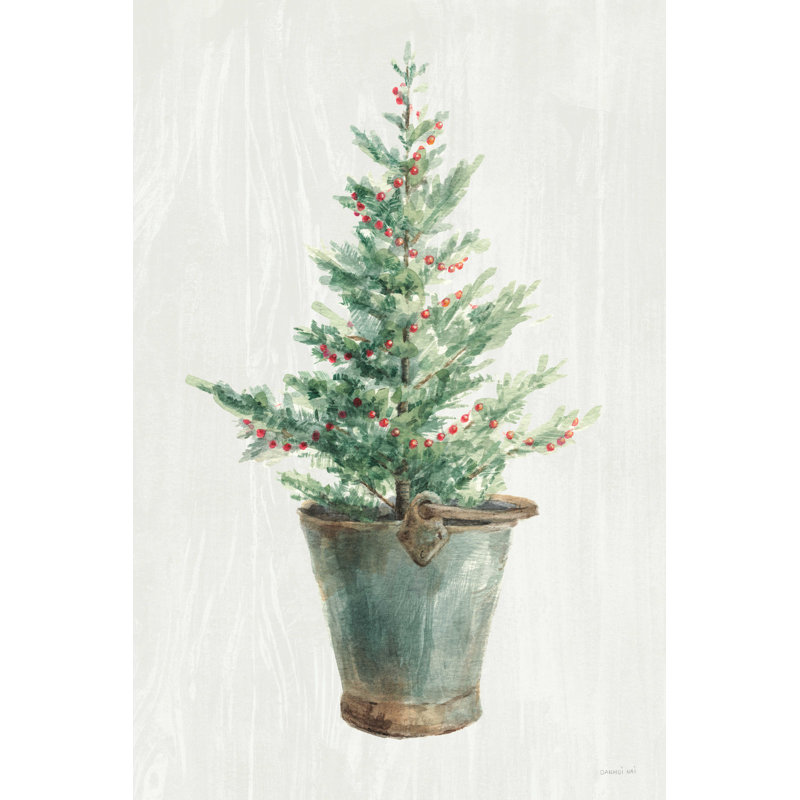 Arbre de Noël blanc et lumineux I, H 18 po x l 12 po, Oui, Cadre simple noir