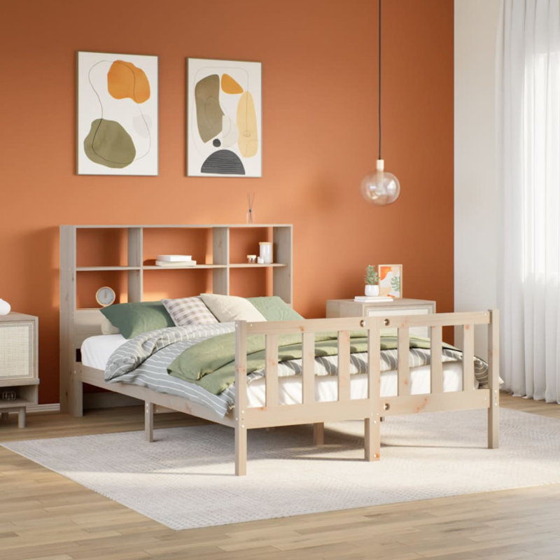 Solid Wood Bed, Double (4'6), Brown