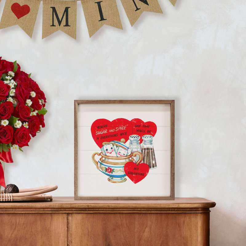 Sugar and Spice Valentine - cadre photo, impression sur bois, H 16 po x l 16 po