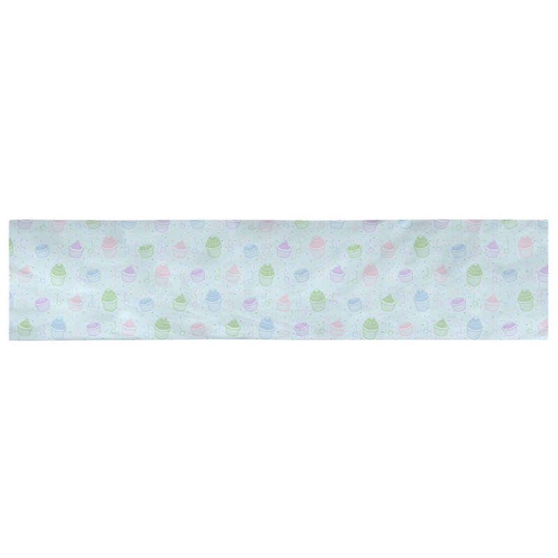 Chemin de table géométrique avicia, 72 po x 16 po, Bleu et pastel, 100 % coton