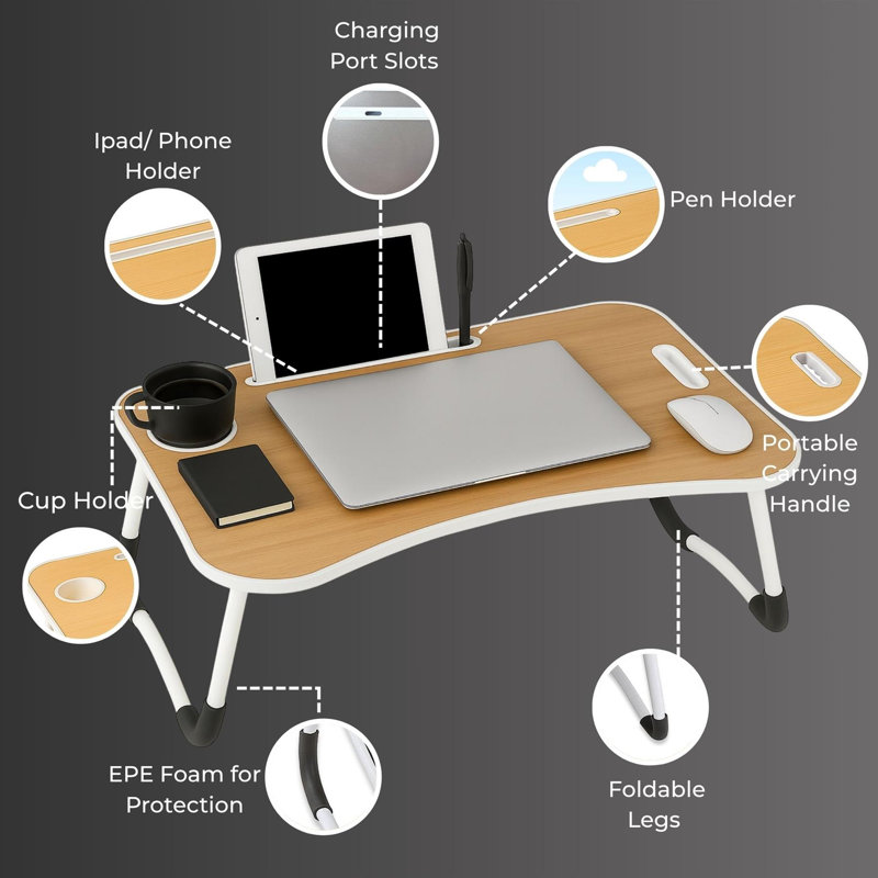 60cm Folding Table, Walnut