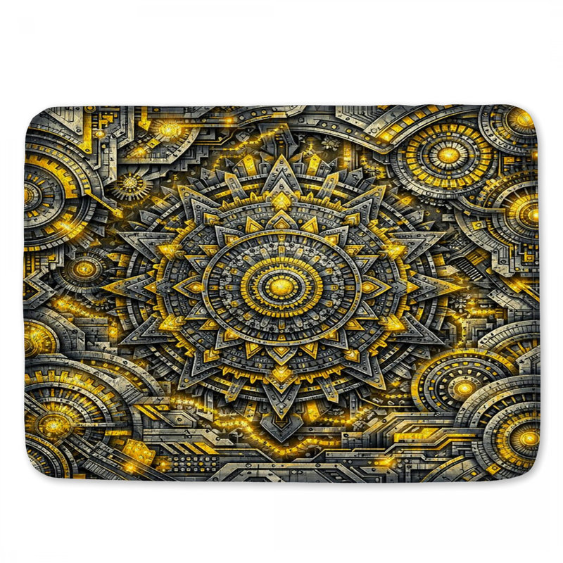 Tapis de bain complexe en mandala métallique, 34 po L x 21 po L