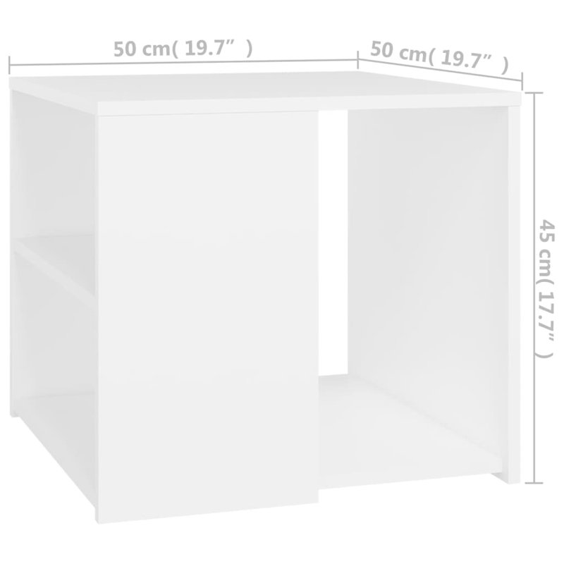 Gobnait Side Table, White, White