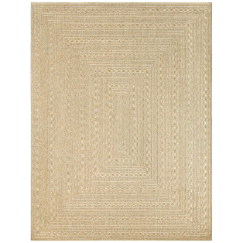 Cascio Geometric Indoor/Outdoor Area Rug, Rectangle 9' x 12', Taupe Gray