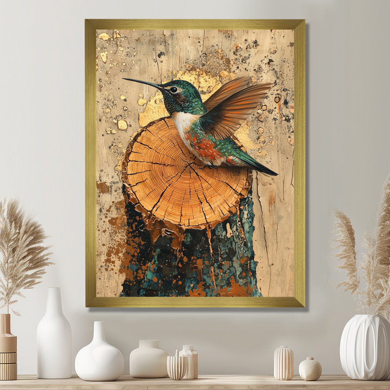 Govinda - animaux, impressions sur toile, H 20 po x l 12 po, Doré, Picture Framed