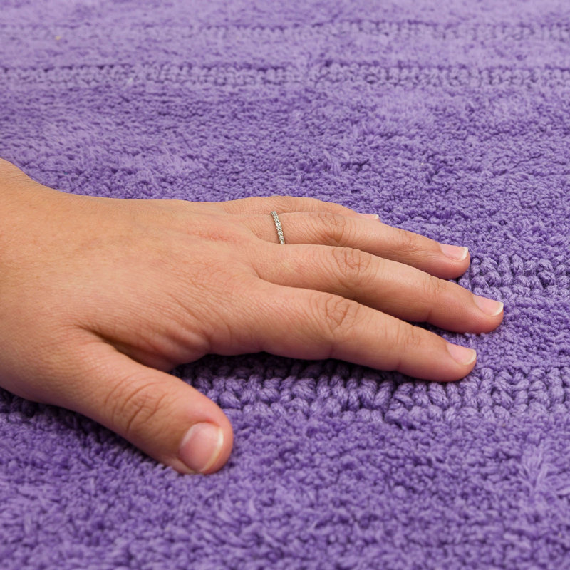 Kail Plush Stain/Fade Resistant Machine Washable Bath Mat, Fiesta Grape, 24" W x 60" L