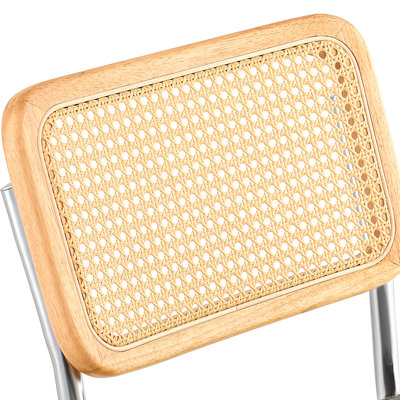 Rattan Dining Chairs Set Of 2, Mid Century Modern Dining Chair, Upholstered Velvet Accent Chair With Rattan Back, Retro Dining Room Kitchen Chair For Living Room, Bedroom, Office (18.1 Inch)